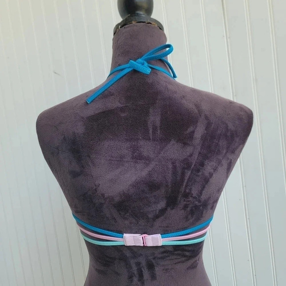 Victoria's Secret Lilac Purple Blue Lace String Bikini Swim Top Triangle 34B - Picture 9 of 12